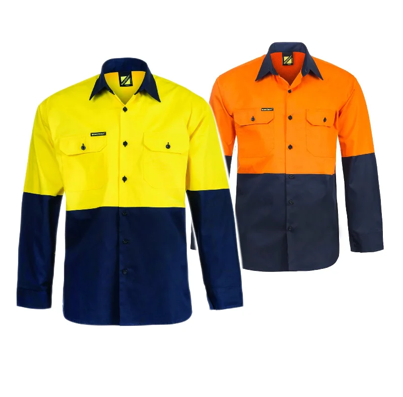 WS4247 LIGHTWEIGHT HI VIS LONG SLEEVE VENTED COTTON DRILL SHIRTHunting Shirts