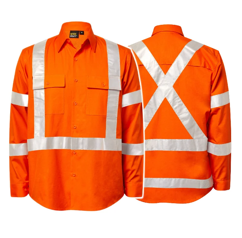 WS6035 HI VIS NSW REFLECTIVE RAIL RIPSTOP SHIRTDress Shirts