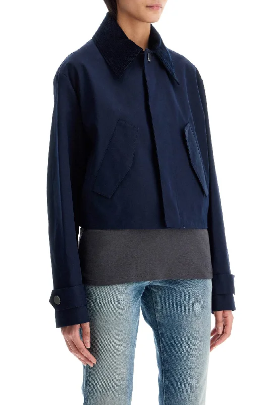 Ami Alexandre Matiussi Cropped Canvas Jacket For WomenCroptopclassic