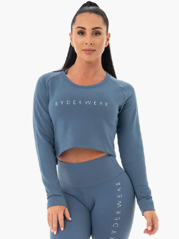 Ryderwear | Staples Cropped Sweater - Steel BlueCroptopvibe