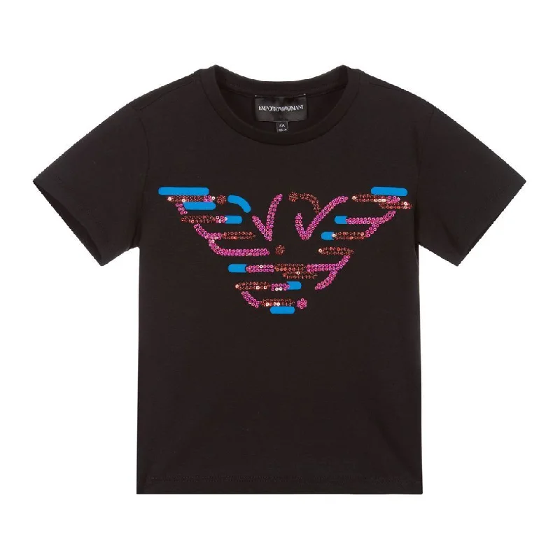 Black Sequin Logo T-shirtWork Tee