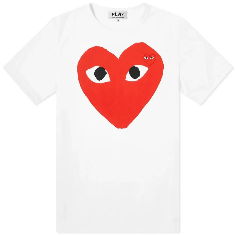 White Double Heart Eyes T-ShirtPolyester Tee