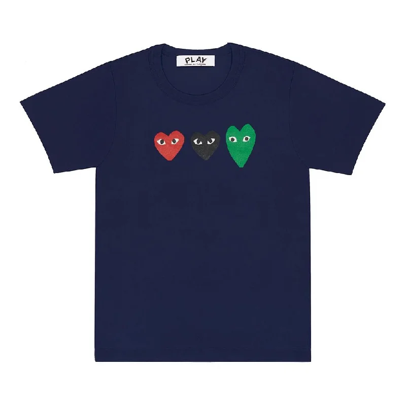 Navy Triple Heart T-ShirtV-Neck Tee