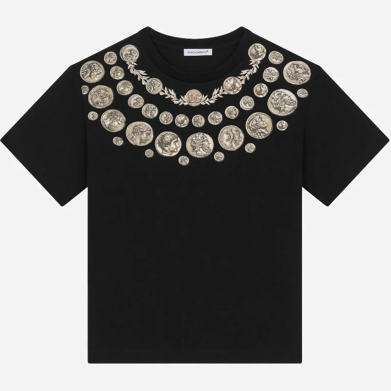 Black Multi Coin Print T-ShirtModal Tee