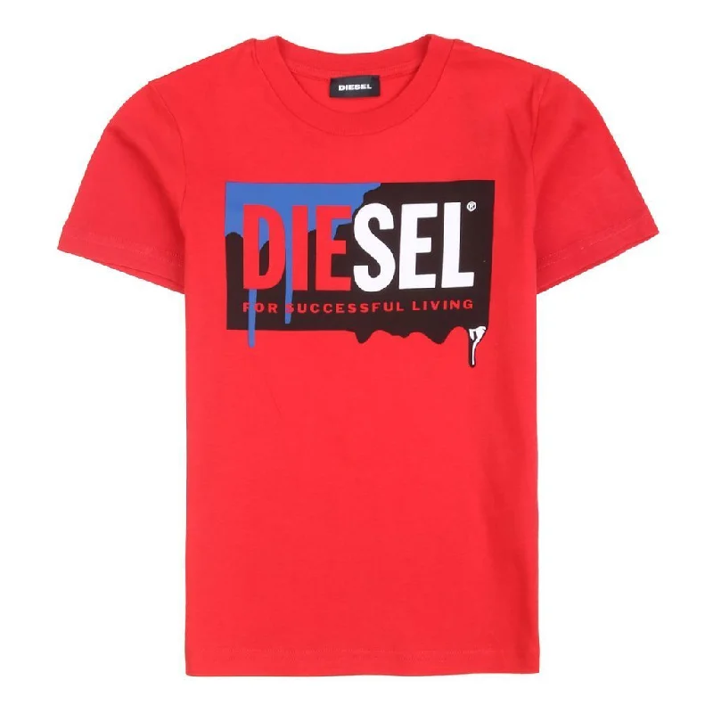 Red Drip Logo T-ShirtLettered Tee