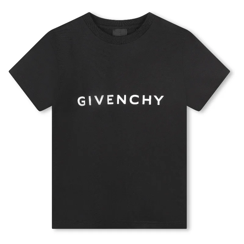 Black Logo Print Cotton T-ShirtDiscounted Tee