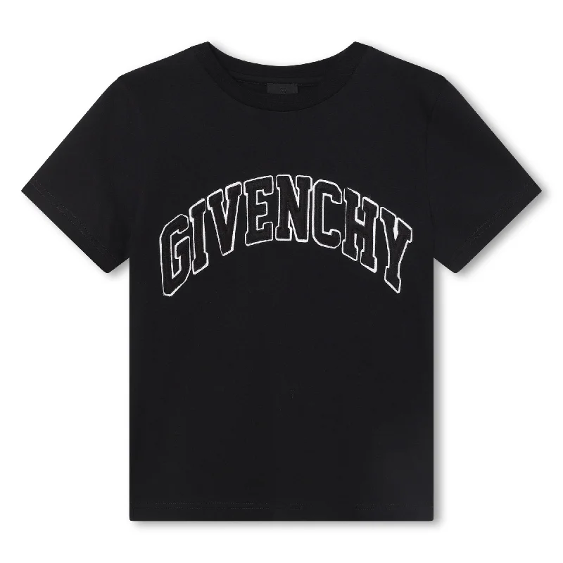 Black Curved Logo T-ShirtHip-Hop Tee