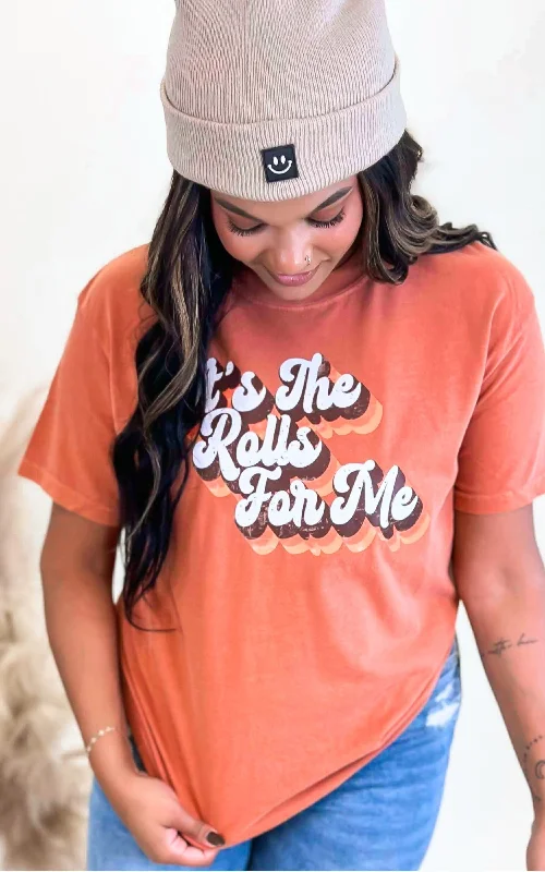 Its the Rolls for Me Garment Dyed Graphic T-shirt - Rust - Final SaleLettered Tee