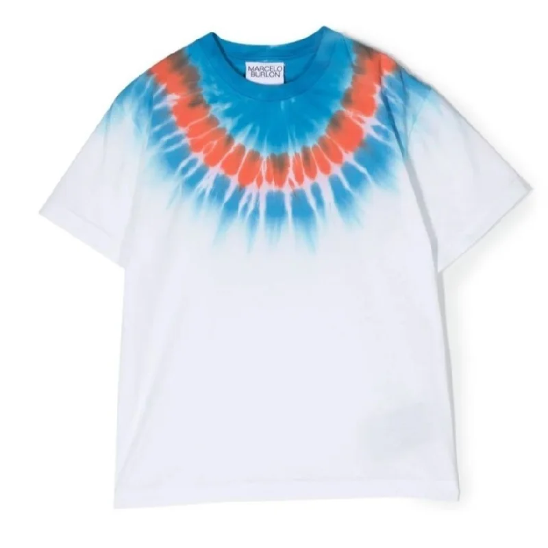 White Tie-Dye Cotton T-ShirtZippered Tee