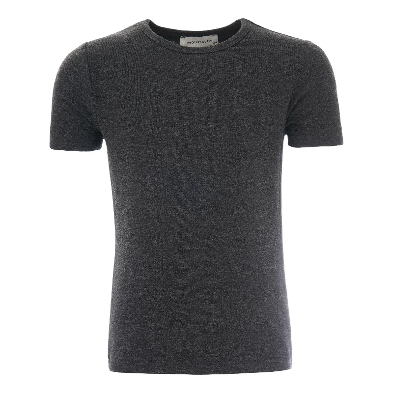 Anthracite Gray Solid Cotton T-ShirtBohemian Tee