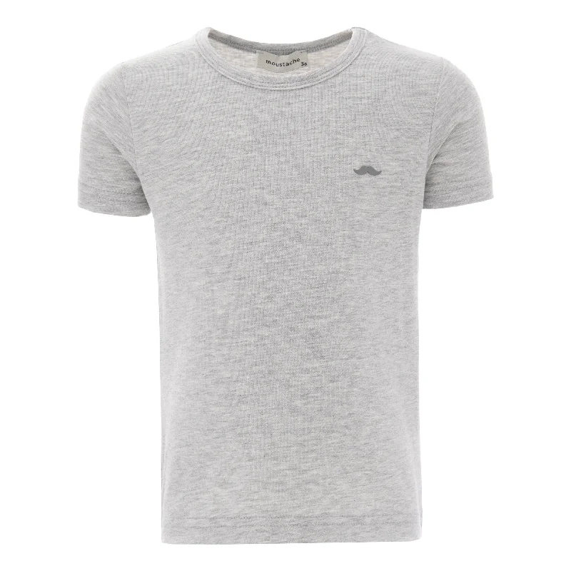 Gray Melange Solid Cotton T-ShirtAnti-Static Tee