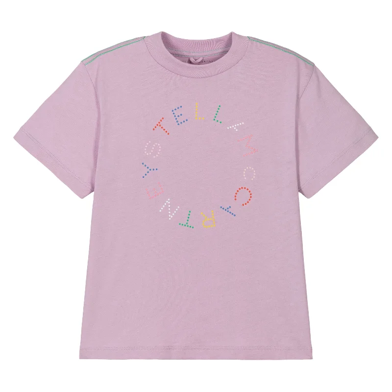 Pink Logo Dot Print T-ShirtRound Neck Tee