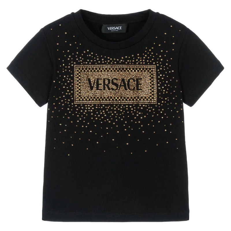 Black Strass Logo T-ShirtSequined Tee