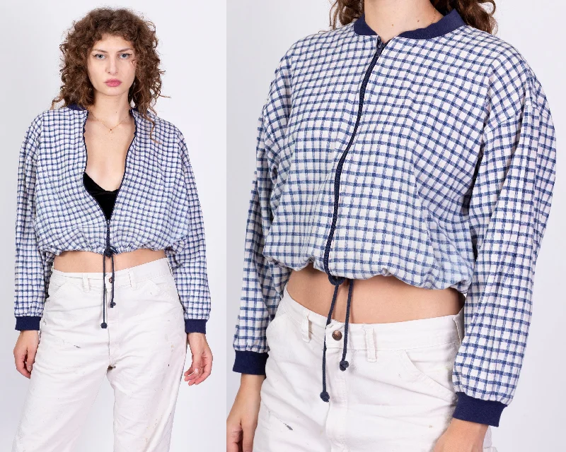 80s 90s Plaid Zip Up Cropped Jacket - One SizeCroptopcashmere