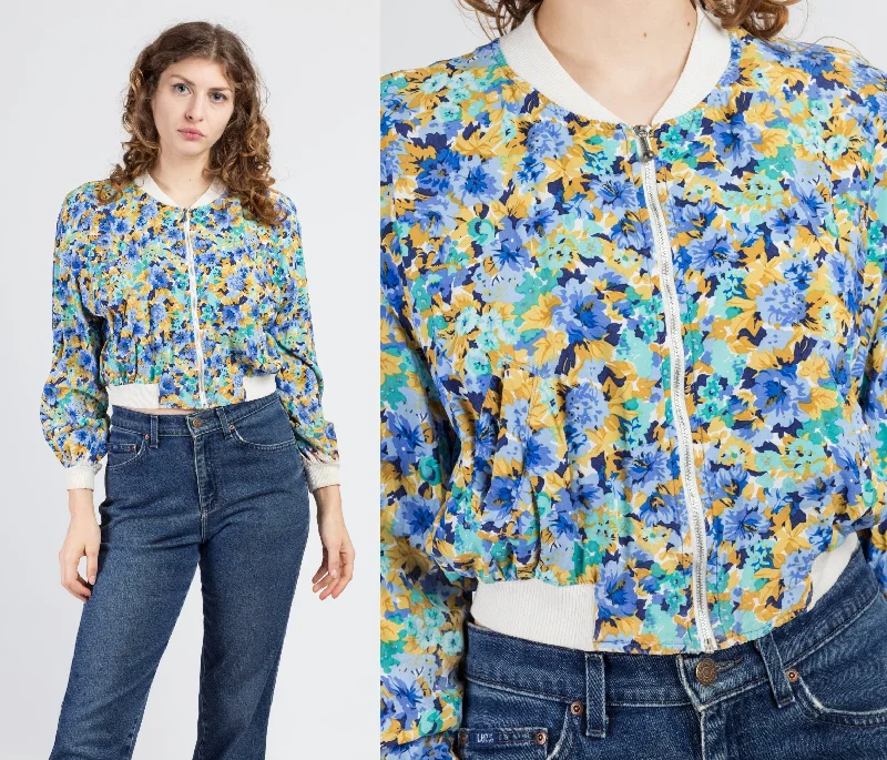 90s Cropped Floral Jacket - SmallCroptoplifestyle