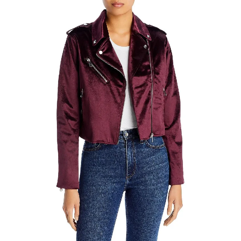 Womens Velvet Cropped Motorcycle JacketCroptopheritage