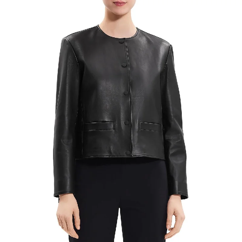 Womens Faux Leather Cropped Motorcycle JacketCroptopfuture