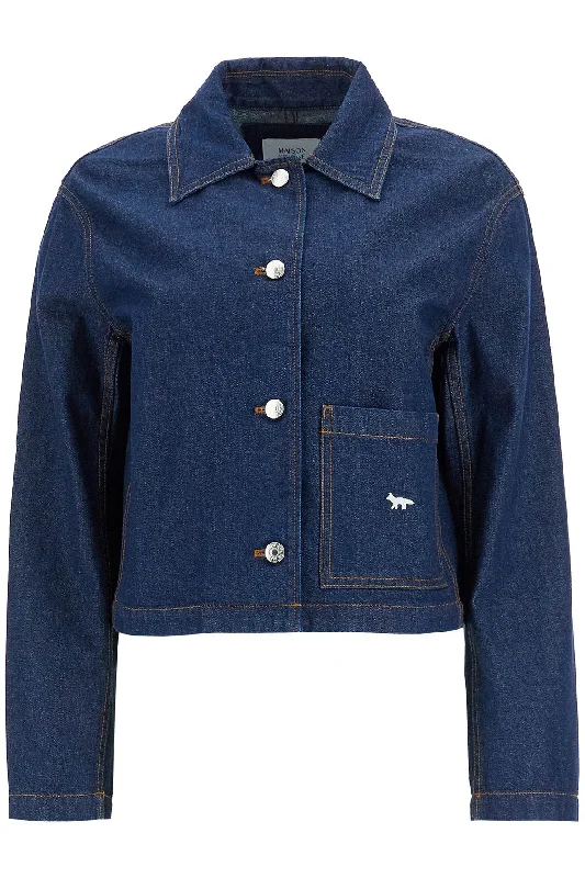 Maison Kitsune Women's Cropped blue Jacket For WomenCroptopcolor