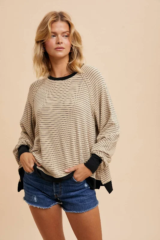 Striped Raglan Long Sleeve Top