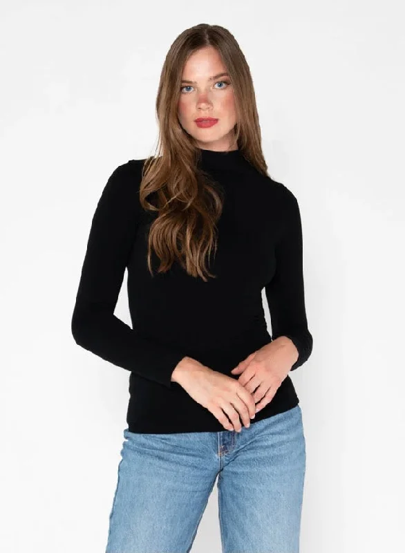 Bamboo Mock Neck Long Sleeve Top