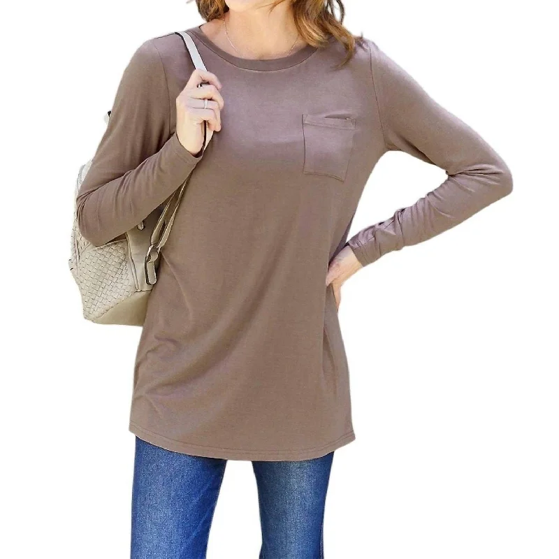 Basic Bae - Luxe Long Sleeve Top With Pockets