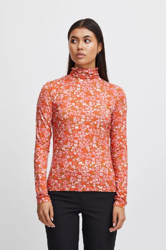 Nava Long Sleeve Top 2 - Orange Flower