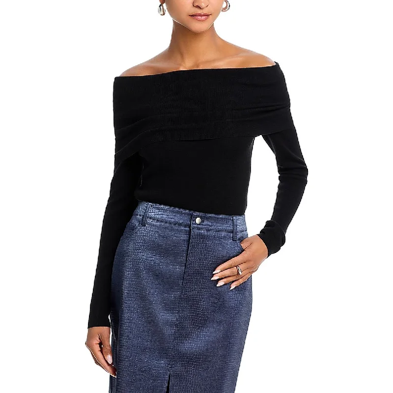 Womens Drapey Long Sleeve Off The Shoulder